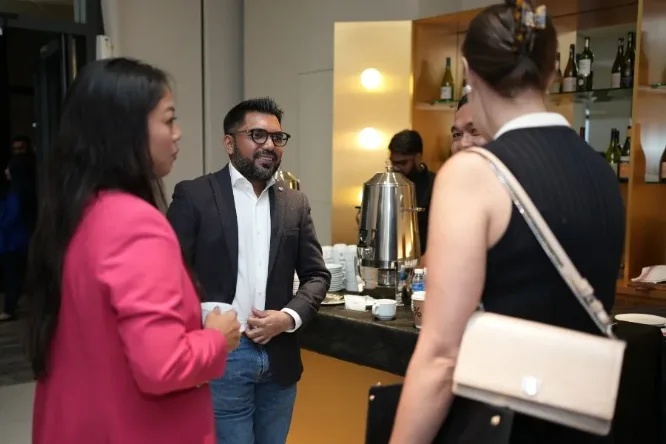 Conversation at the coffee corner